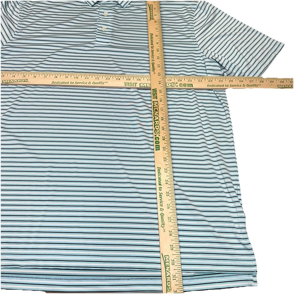 Carnoustie Tech Golf Polo Button Up Blue Orange Striped Stretch Men's XL (Lot 2) - Picture 5 of 5